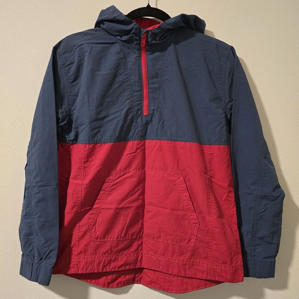 Tucker Tate Boys Hooded Pullover Anorak Blue Red Jacket Size‎ Large Youth 10/12